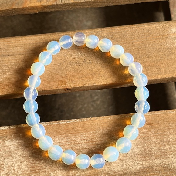 Opalite and Flower Agate Bracelets Crystal Natural Gemstone - Picture 4 of 7